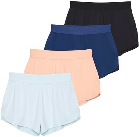 3 Pack Women's 3" Dry-Fit Dolphin Running Shorts with Pockets - Athletic Gym Workout Basketball Sports Shorts