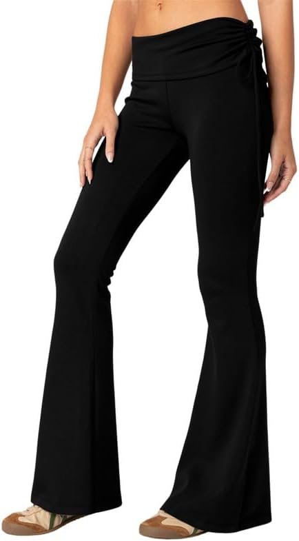 Womens Flare Leggings Yoga Pants Women Fold Over Bootcut Lounge Workout Pant