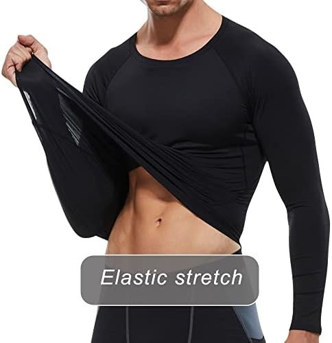 Men's Sports Compression Shirt Running Workout Long Sleeve Quick Dry Base Layer Active Athletic T-Shirt Gym Tops